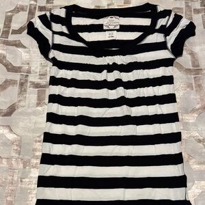 Poof Excellence Black and White Striped Blouse